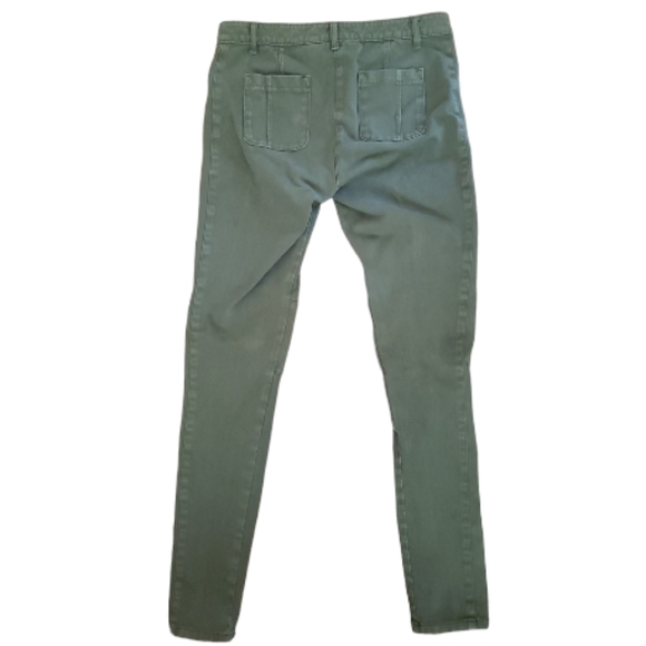 J. Crew Stretch Mid Rise Weathered Green Seam Detailing Skinny Denim Jeans 29 - Picture 7 of 16